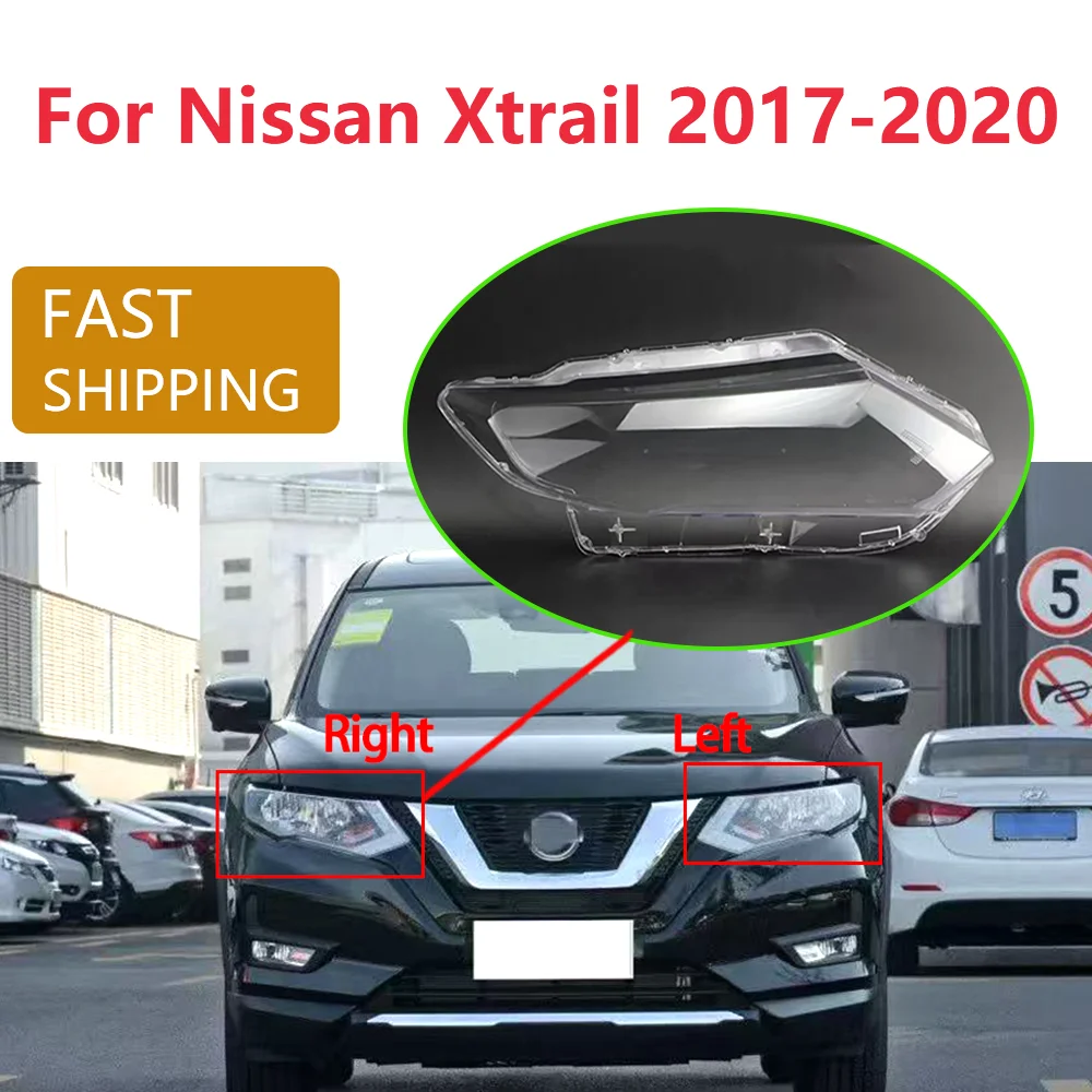 

For Nissan Xtrail 2017-2020 Car Front Headlamp Lens Shell Transparent Lampshade Waterproof Plastic Cover Car Accessories 1/2PCS