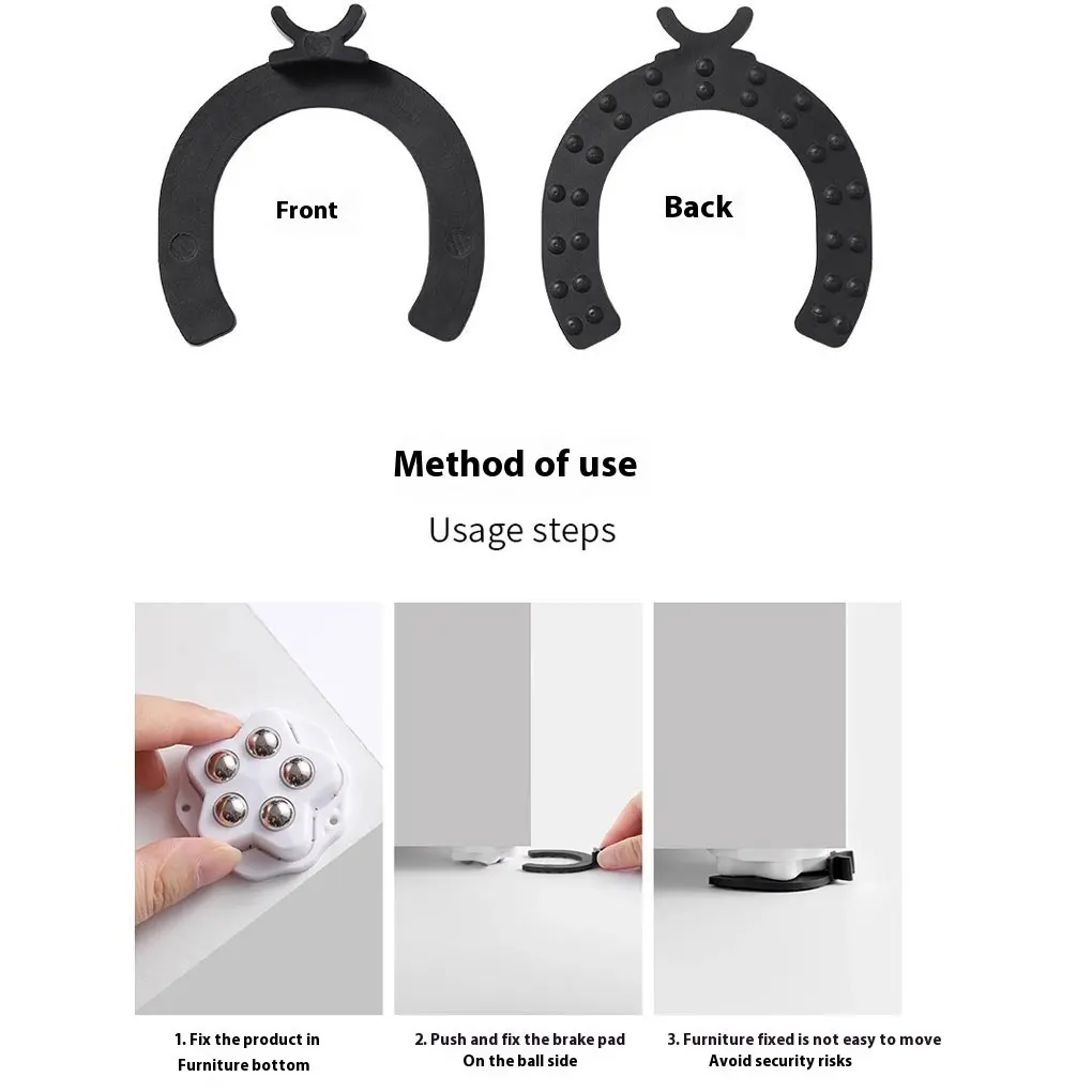 Mini puleggia universale autoadesiva da 4 pezzi per mobili 360 °   Mini ruota girevole