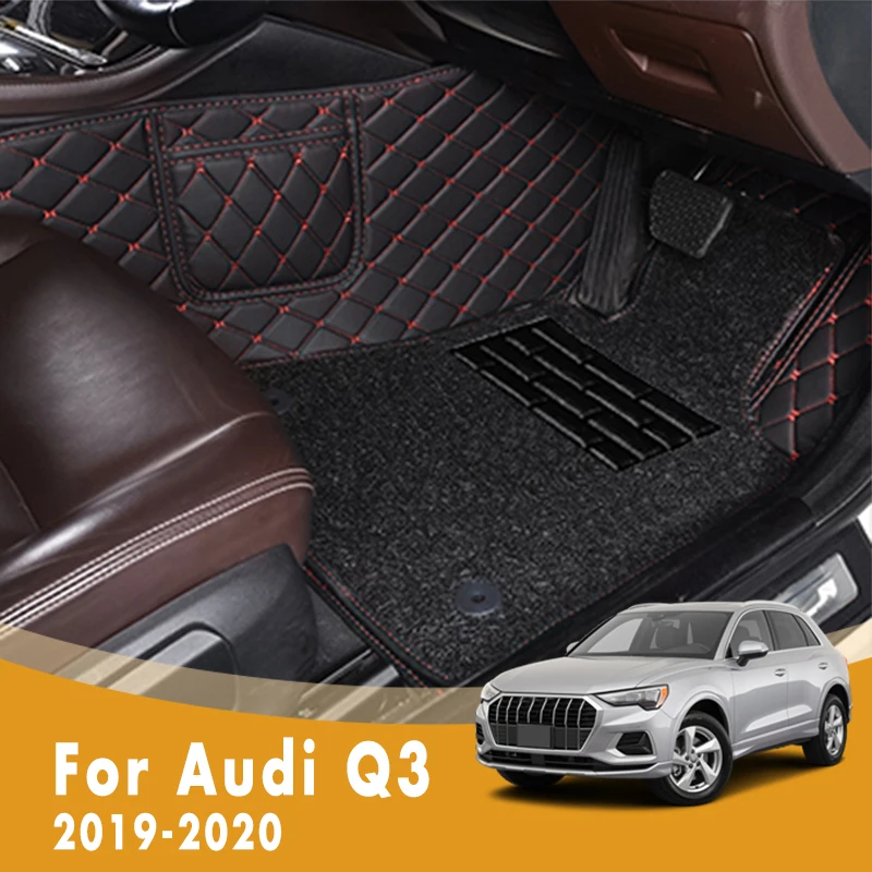 

RHD Luxury Double Layer Wire Loop Carpets Car Floor Mats For Audi Q3 2020 2019 Styling Custom Accessories Protect Rugs Cover