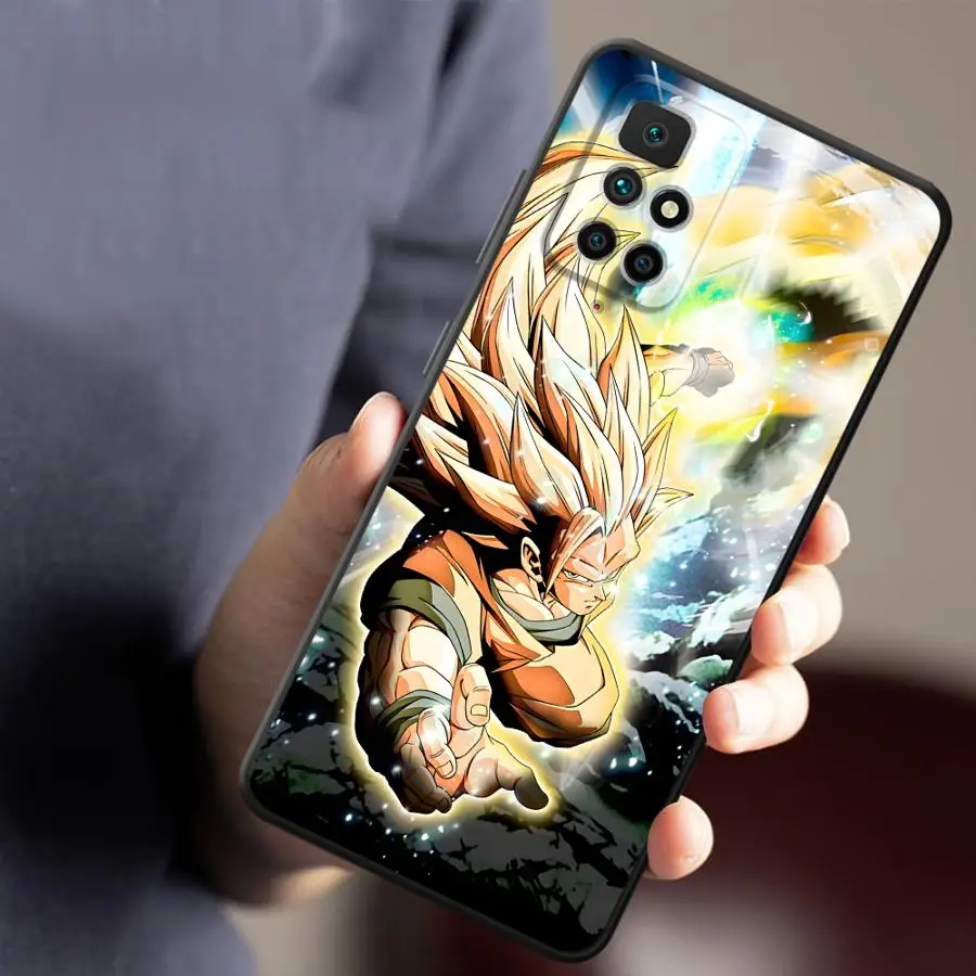 Funda Goku preciosa de Dragon Ball para Xiaomi Redmi 13C A3 12C 10 A1 A2 Plus 14C A5 K40 K80 Pro A4 9, funda de teléfono suave negra