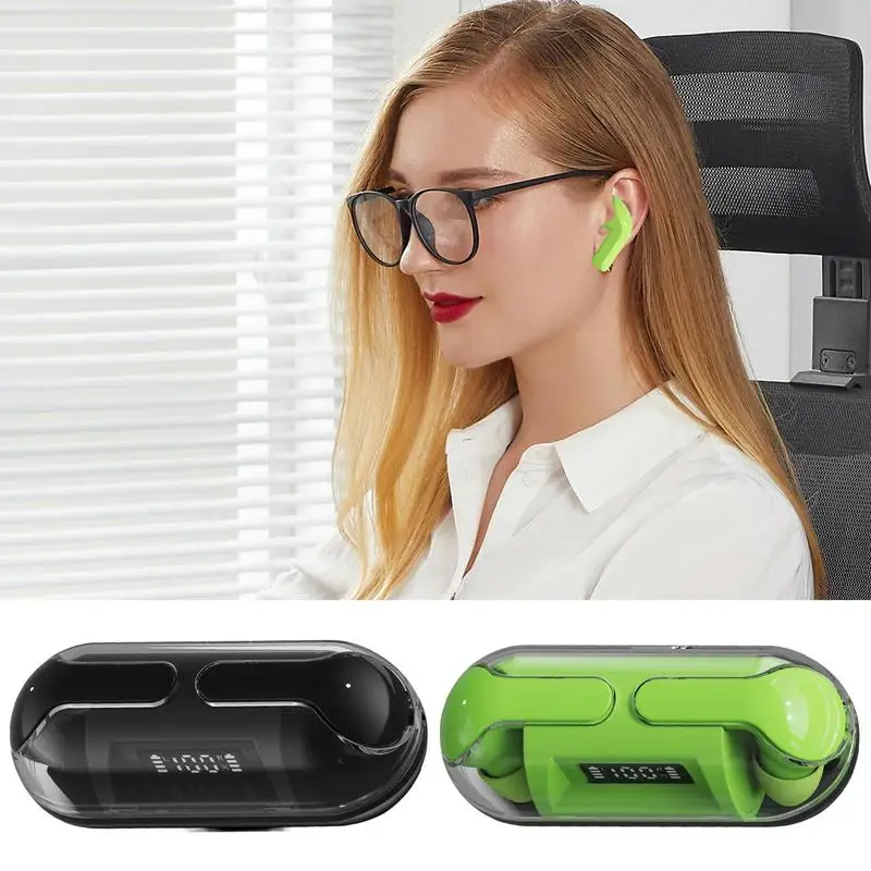 Fones de ouvido sem fio estéreo fones de ouvido sem fio display digital fones de ouvido sem fio treino transparente
