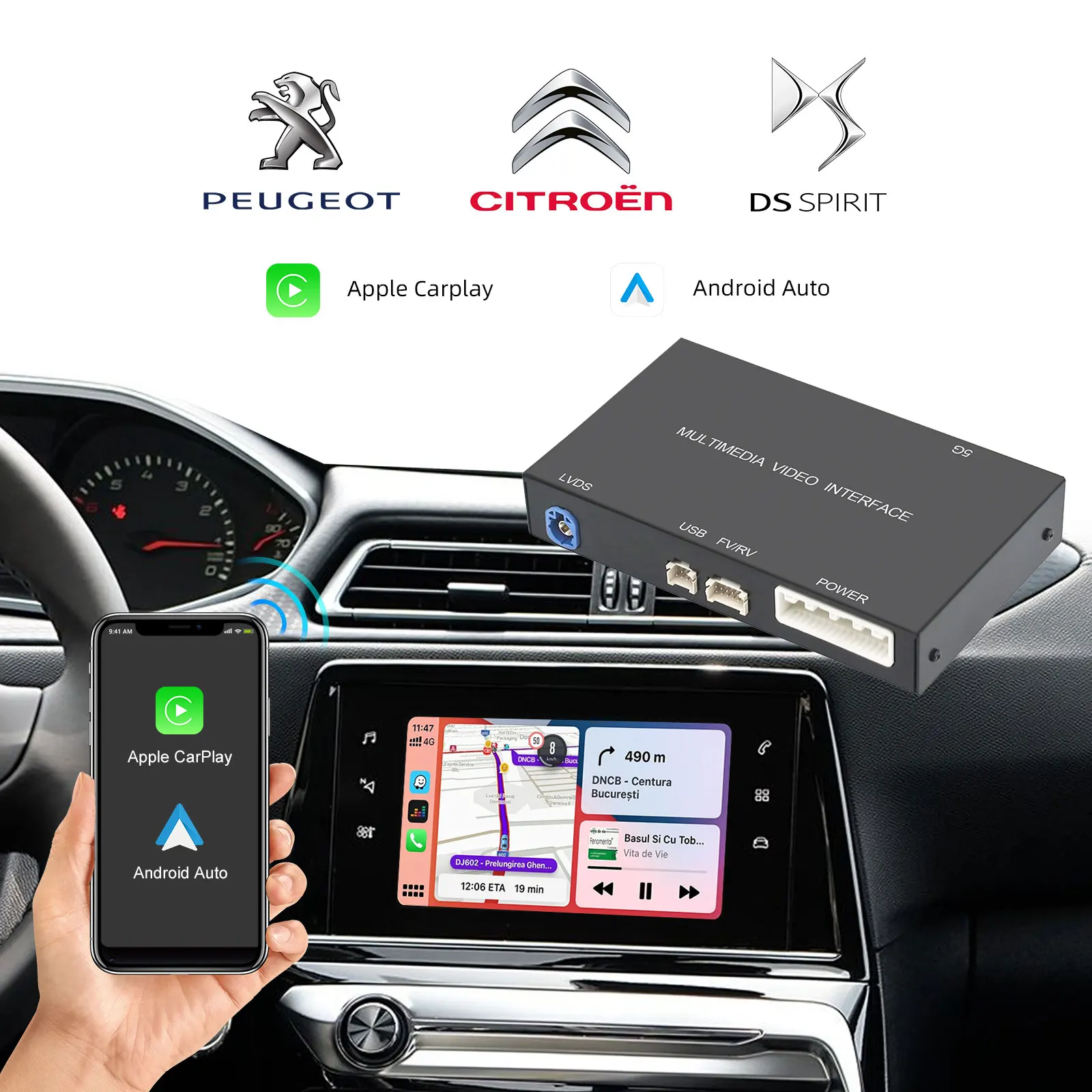 OEM Screen Upgrade Decoder Box for Peugeot /Citroen 2013-2018, 7