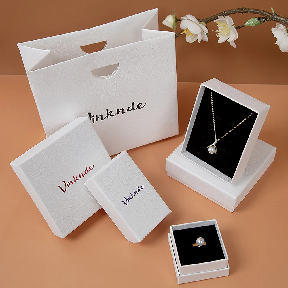 

Light Luxury Vintage Texture Paperboard Jewelry Packaging Boxes Custom Logo Necklace Earrings Ring Bracelet Gift Box Recyclable