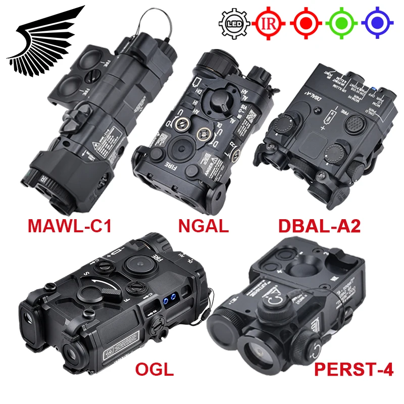 WADSN All Metal MAWL C1 DBAL A2 NGAL OGL Perst 4 Laser Pointer Red Dot Blue Green IR Laser Indicator AR15 Airsoft Weapon Sight