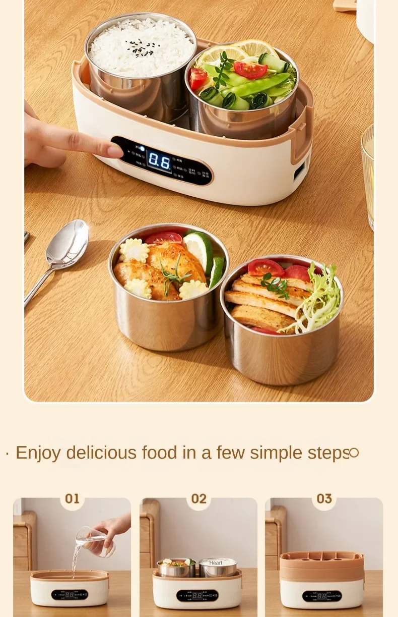 Kitchen appliances Smart electric lunch box Stainless steel food warming box Food heater Electric lunch box