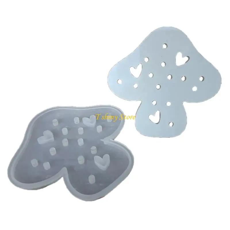 Mushroom Nightlight Silicone Mold with LED Soft Glow Elegant Night Lamp Making Mould Home Decoration Enthusiast Gift