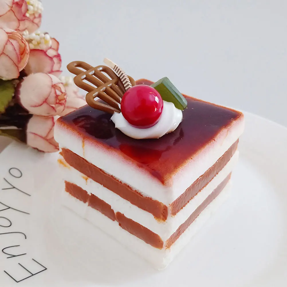 2Pcs Simulation Cake Fake Dessert Decoration Artificial Cake Prop for Shop Kitchen Home Desktop Decor Artificial Cakes Prop