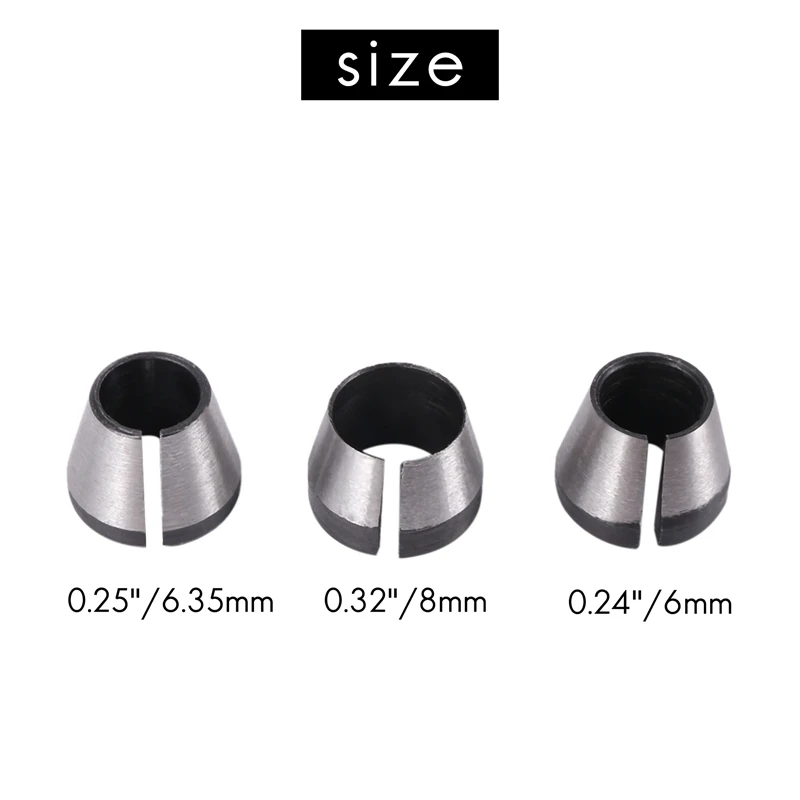 M11K-3 Pz Router Pinza Set Mandrino Teste Adattatore Per Trapani Incisione Guarnizioni Intagliare Macchina Router Elettrico Fresa