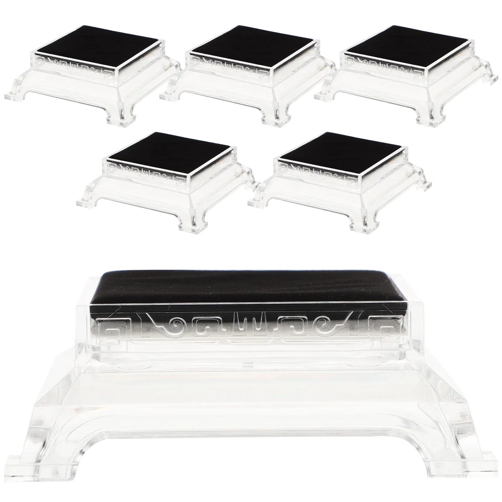 

6pcs Clear Holder Transparent Bracelet Display Stand Square Jewelry Showcase Organizer Wristband Holder For Home Office Store