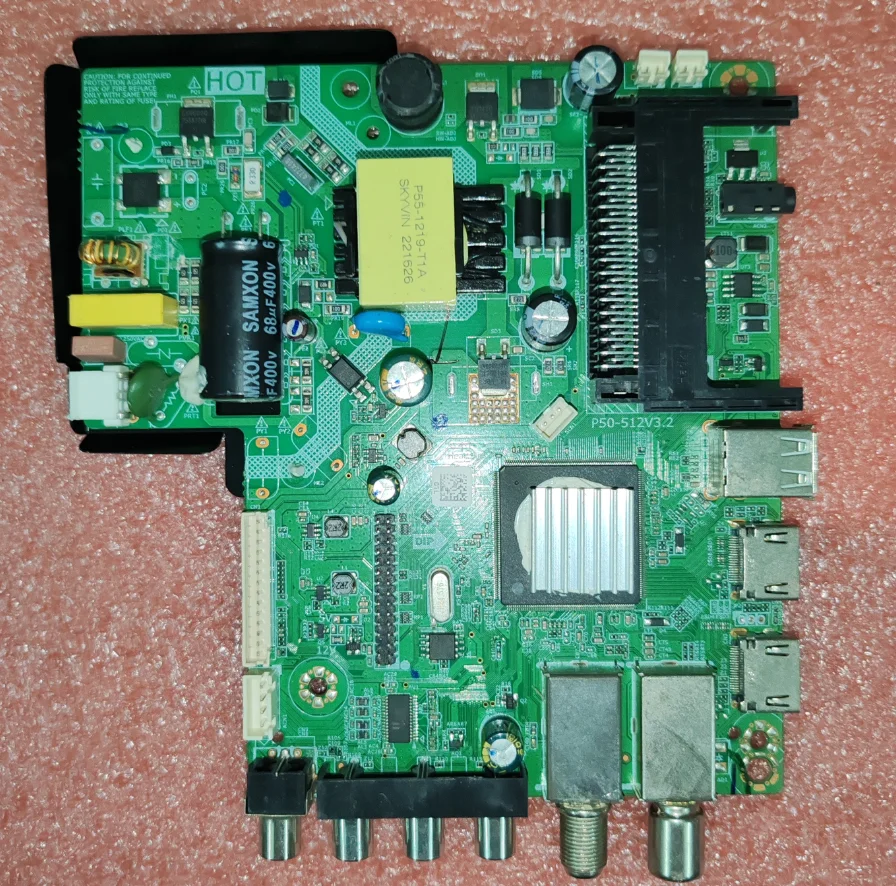 P50-512V3.2  Three in one TV motherboard, tested well, physical photo for 36--41V 600MA