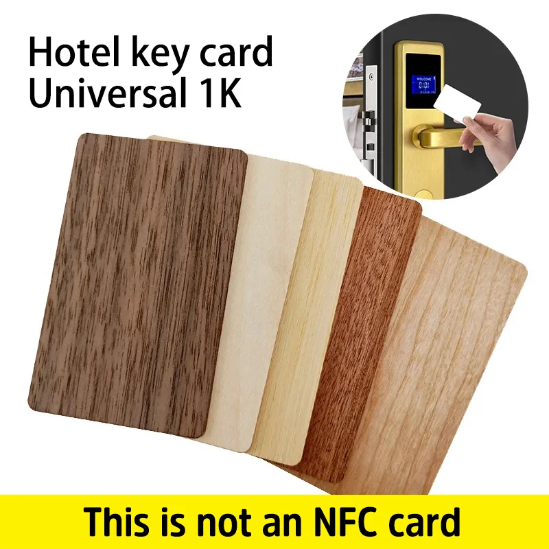 Picture: 10Pcs Bamboo RFID Contactless Gift Card Blank DIY General 1K Bytes Membership Wooden Card