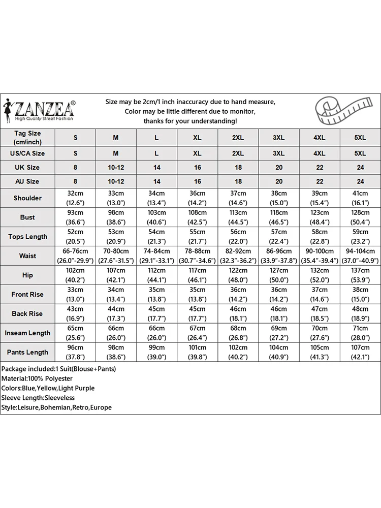 ZANZEA 여성용 단색 바지 세트, 2024 캐주얼 탱크, 계단식 와이드 레그 바지, 스타일리시 홀리데이 루즈 운동복, 2 피스 의상, 여름