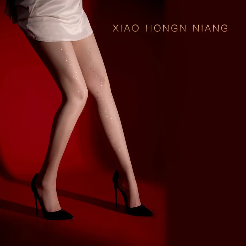 

XHN8184 Шелковистые, нежные и чистые чулки-гольфы с блестками, черные, прозрачные, для женщин