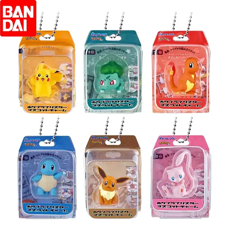 Figura Coleccionable Original de Bandai Pokemon Gashapon, Mini Figura Decorativa de Escritorio de Charmander, Eevee y Bulbasaur, Anime