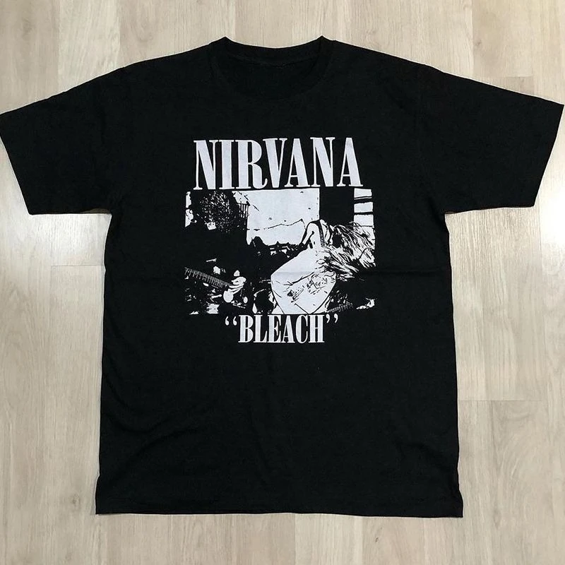 

Nirvana Bleach Short-sleeved T-shirts for Men and Women, American Retro Vintage Couple T-shirts
