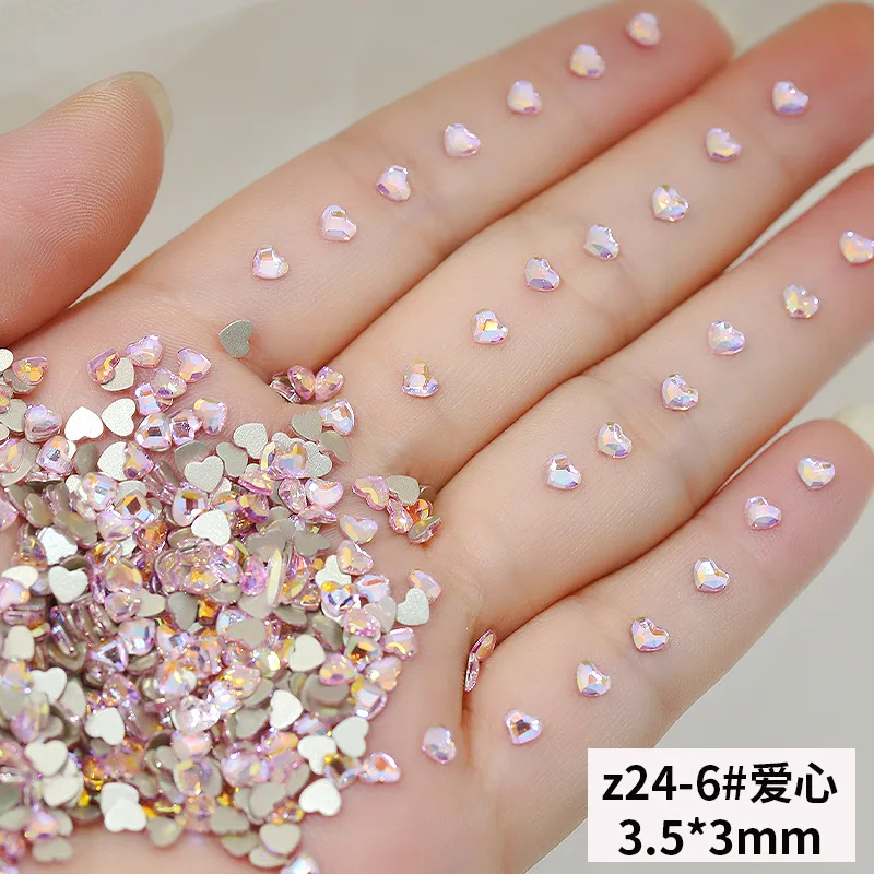 50PCS Sparkle Mini Cognac Pink Flatback Diamonds Star Marquise Love Glass Nail Art Rhinestones Decorations Manicure Ornaments image 3