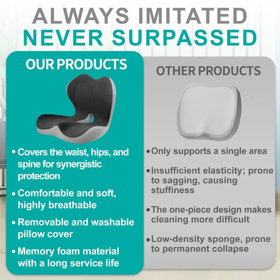 

Подушка для офисного стула, использования в автомобиле и инвалидном коляске, с подушкой для поясничной поддержки и подушкой из пены с эффектом памяти для боли в копчике, B