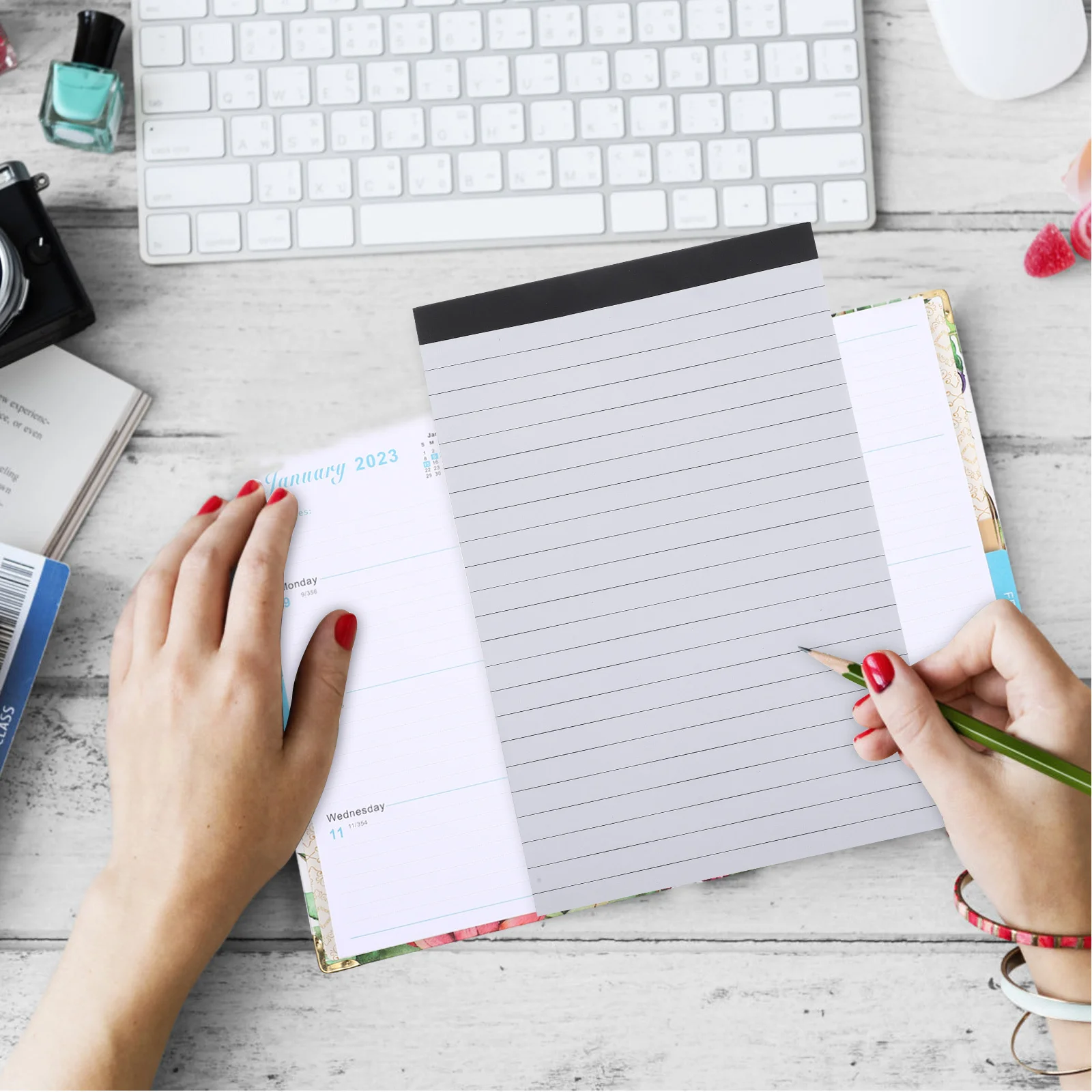 A5 المفكرة ورقة المحمولة المفكرة لمذكرة اللوازم المكتبية المسيل للدموع قبالة منصات الكتابة اللوحي اصطف ورقة خدش الوسادة #4