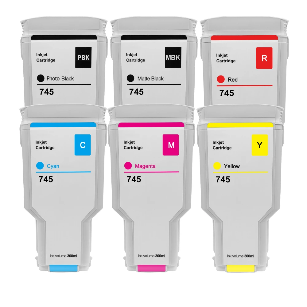 

745XL for HP 745 Premium 300ml Color Compatible for HP Ink Cartridge 745 Replace for HP DesignJet Z2600 Z5600 Printer