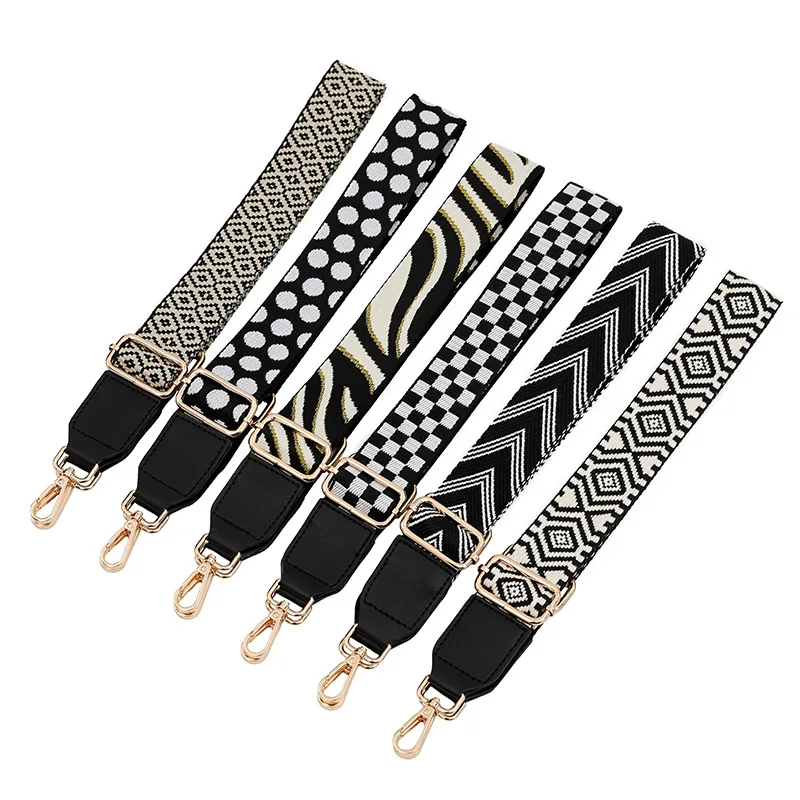 New Fashion Bag Strap with PU Leather Single Shoulder Strap Adjustable Long Shoulder Strap Handbag Chain Replacement