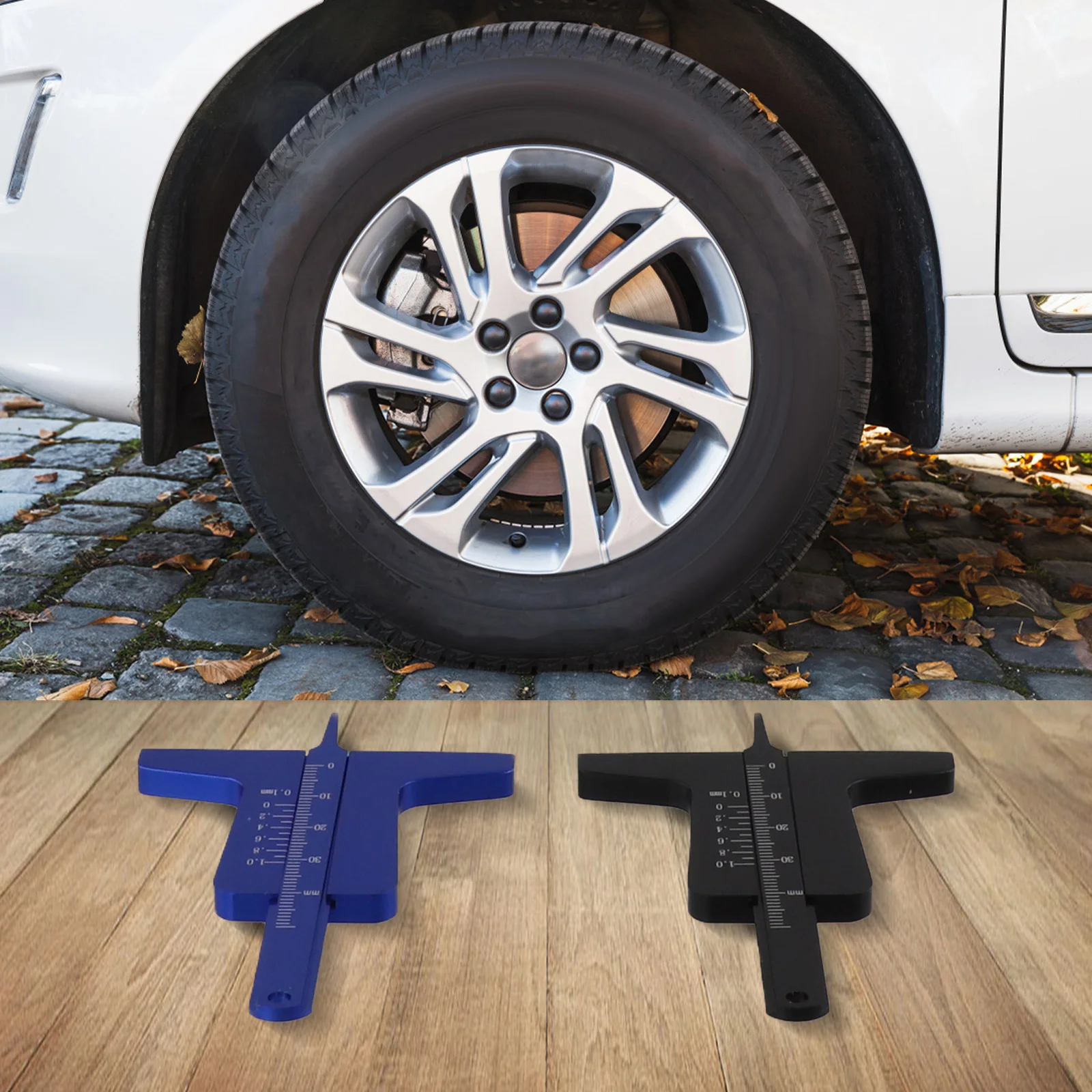 Aluminum Alloy Tire Gauge Meter Tire Thickness Scanner Versatile Tire Inspection Tool For Vehicle Safety Inspection