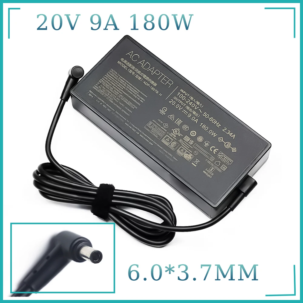 20V 9A 180W 6.0*3.7MM Charger ADP-180TB H Laptop AC Adapter For Asus ROG Zephyrus G14 G15 GA401IV GA502DU TUF505DU FX506L A17