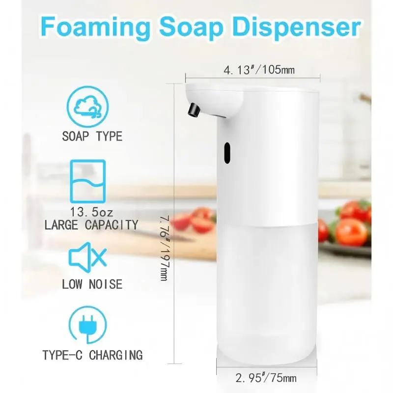400ML P8 Touchless Tabletop Or Wall-Mounted 4-Levels Adjustable Foam/Liquid/Spray Smart Infrared Automatic Sensor Soap Dispenser