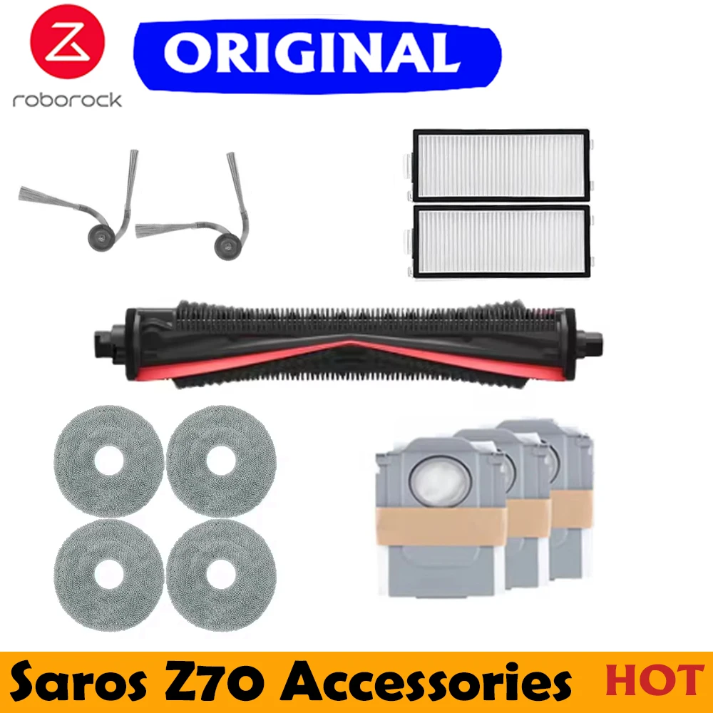 Saros z70 Accessori Robot Aspirapolvere Nuovo Roborock Pezzi di ricambio originali Spazzola per taglio capelli Spazzola laterale, filtro, borsa per stracci