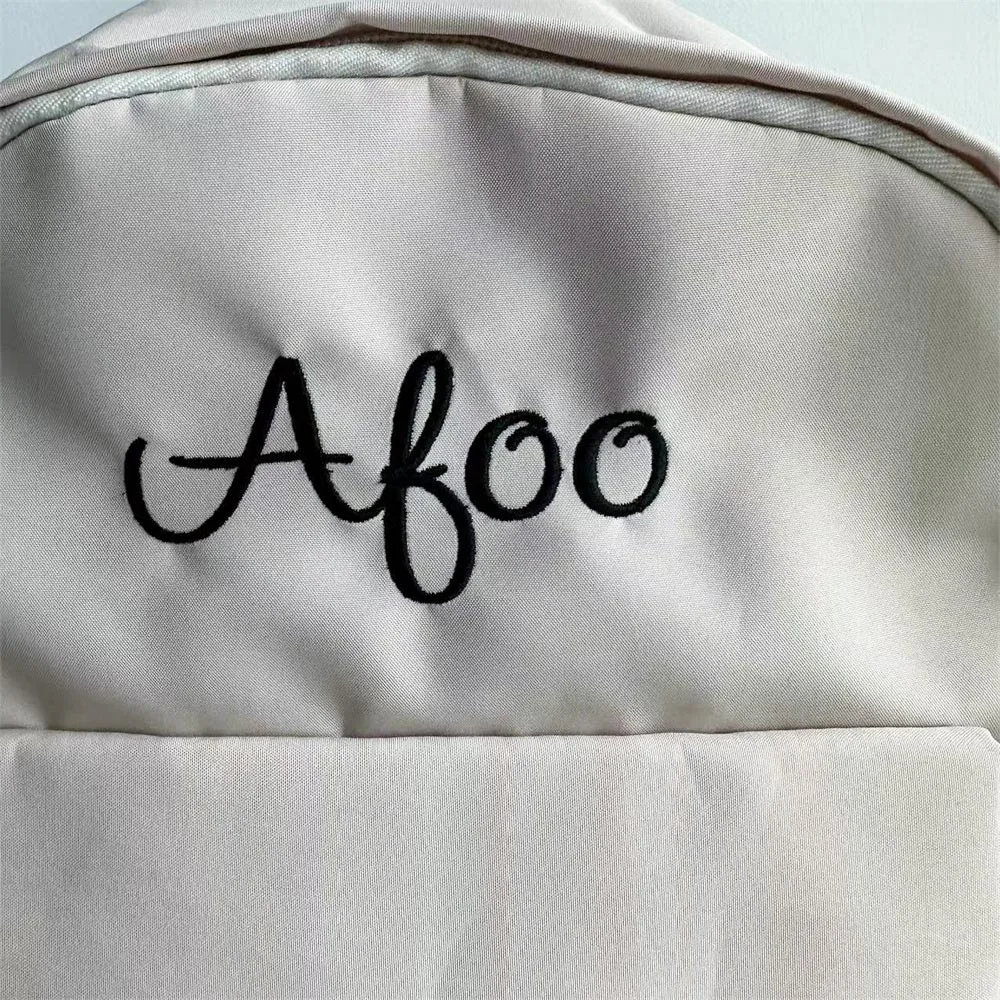 Embroidered Name Large Capacity Backpack Personalized High School Student Schoolbag Boys Girls Travel Shoulder Bags