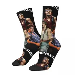 FunnyBorn In The USA Sock for Men Hip Hop Vintage Bruce Springsteen Happy Quality Pattern Printed Boys Crew Sock Novelty Gift