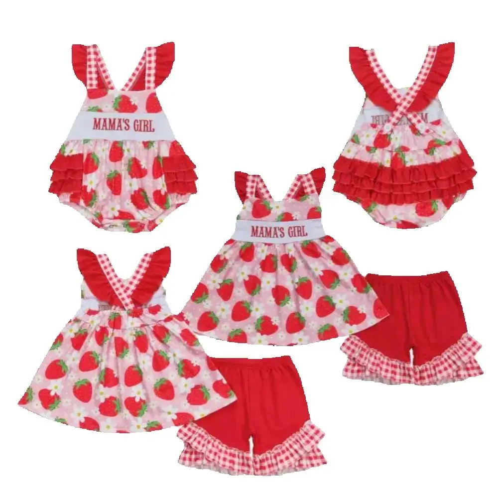 Mama's Girls Ruffle Short Set Kids Smocked Mather's Day Boutique Clothes