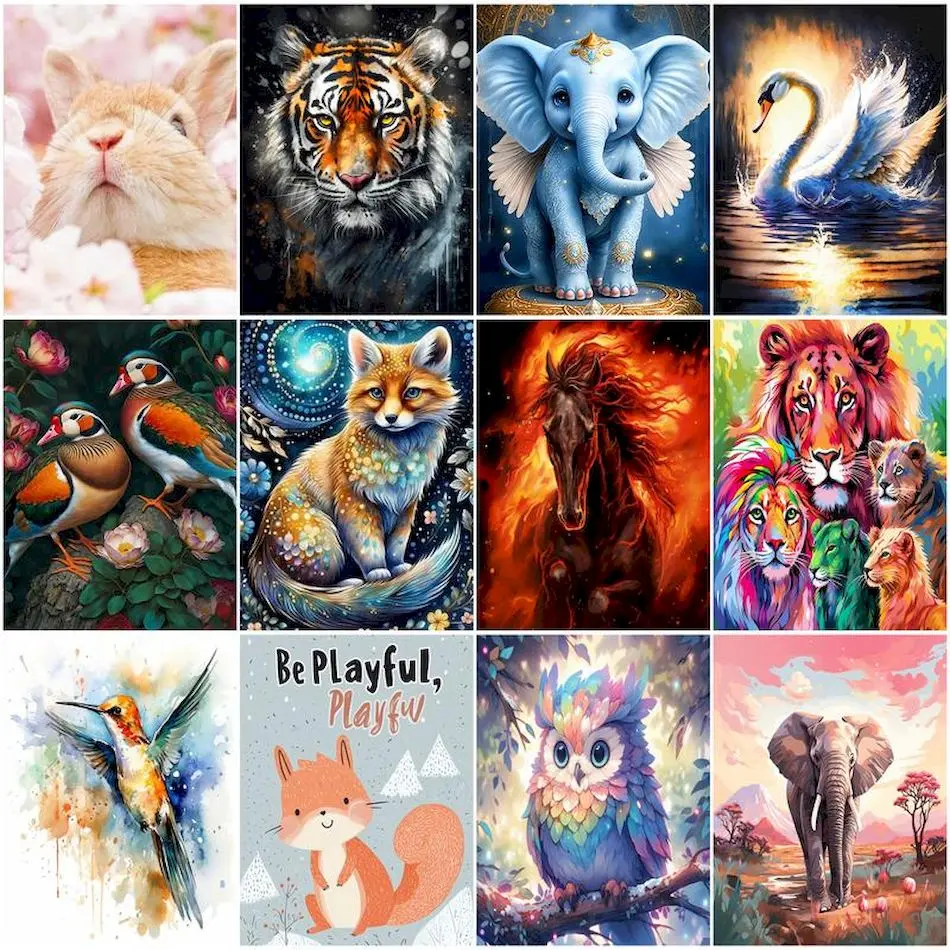 

RUOPOTY Painting By Numbers New Animals Drawing On Canvas Color Markers With Frame Oil Diy Crafts Adult Coloring Picture Drawing