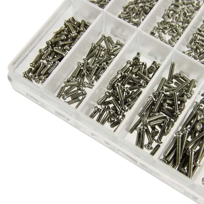 1000 Stück/Box Brillenzubehör PM Runde Brillenschrauben Schraubenscheiben Kleine Reparaturschrauben – Detail 8