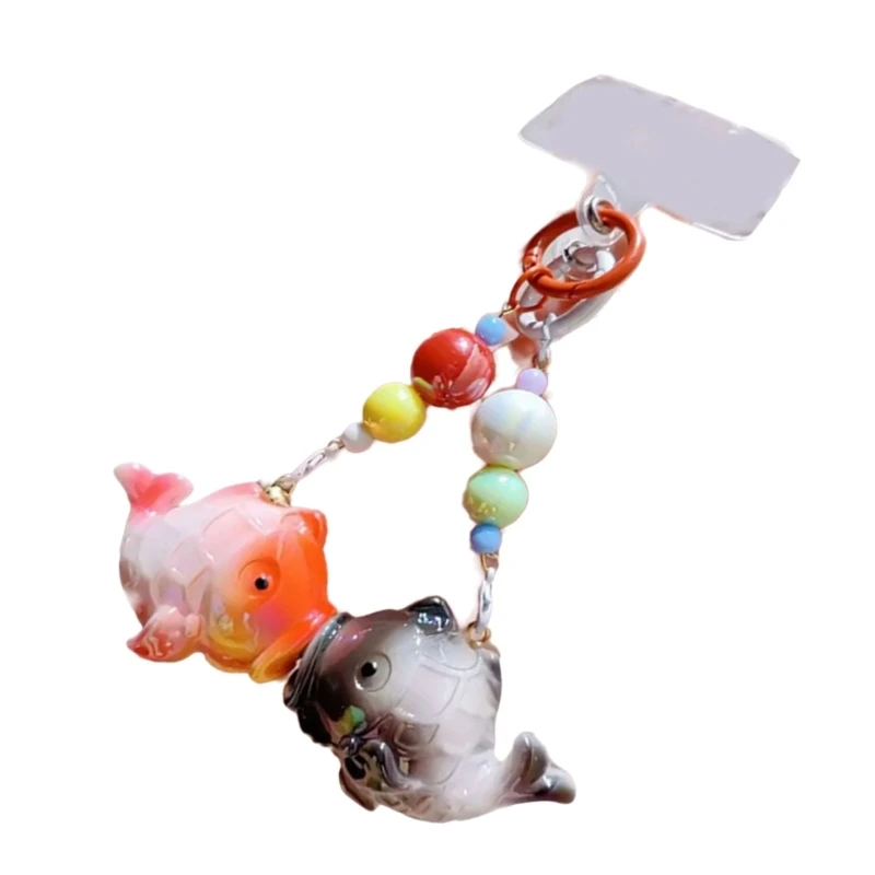 Charming Kiss Fish Keyring Kiss Fish Couples Keychain Resilient Resin Key Chain for Special Occasions