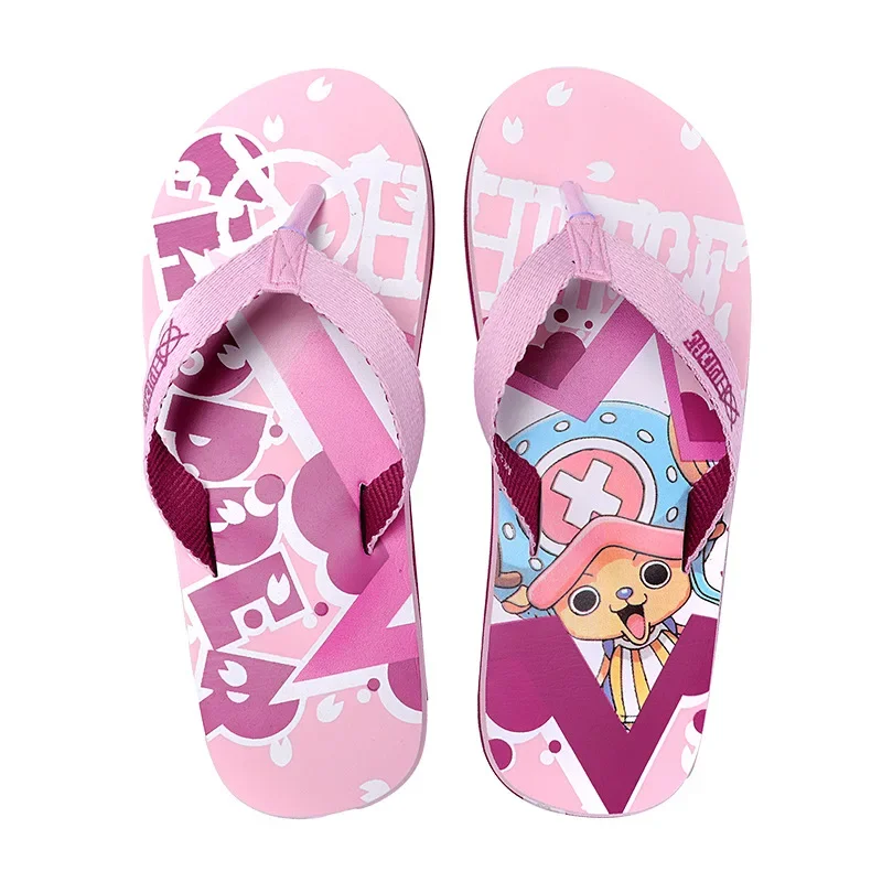 ONE PIECE Anime Slippers Luffy Zoro Chopper Summer  Men woman Flip Flops cartoon Light Beach Shoes Thick Non-Slip Home Slippers