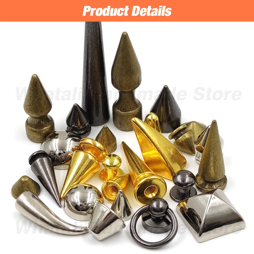 Bullet Spikes Rivets For Leather Punk Studs and Punk Cool Spikes For Clothes Thorns Patch DIY Crafts Leather 5pcs-50pcs/Sets