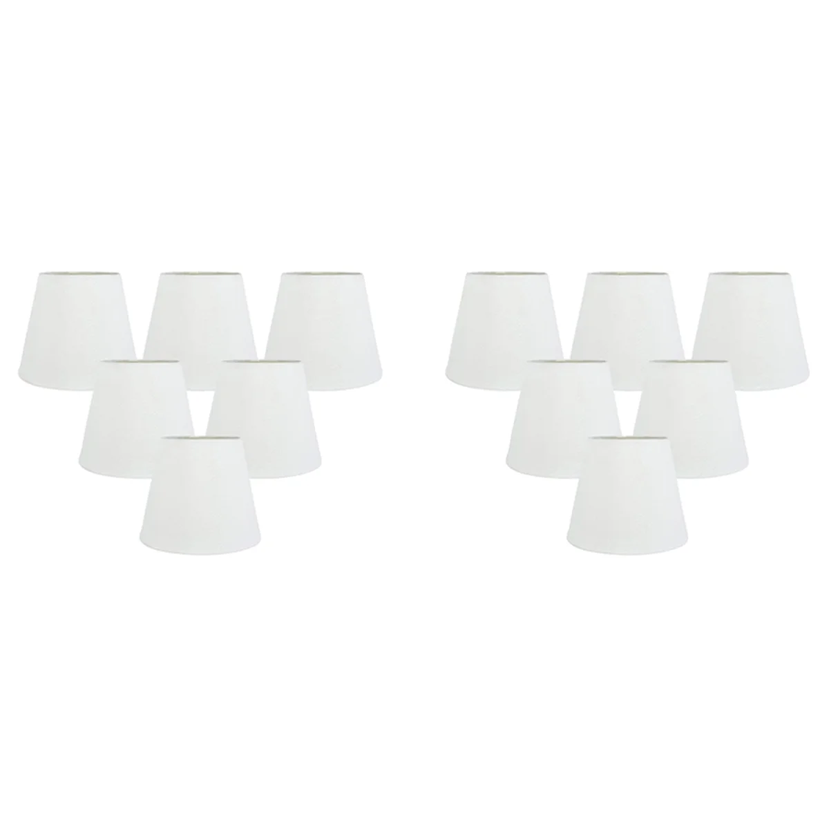 VOFUN-Set di 12 paralumi per lampadari con clip in tessuto bianco, ricambio per lampada da parete E14 lampadario decorazione domestica