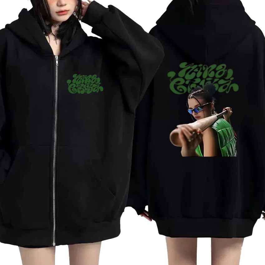 

Nina Chuba Tour Album 2025 Autumn Winter Jacket Fleece Men Women streetwear Zip Up Sweatshirts Gothic Long Sleeve Zipper Hoodies