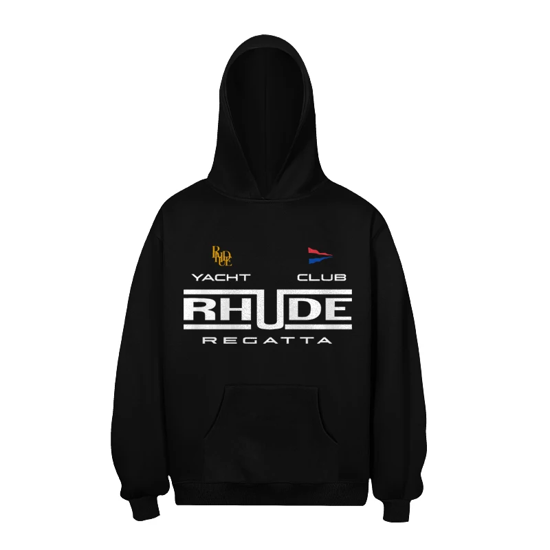 High Quality Rhude Hoodie Streetwear Trend Pullover Men Women Casual Loose Printed Hooded Sweatshirt