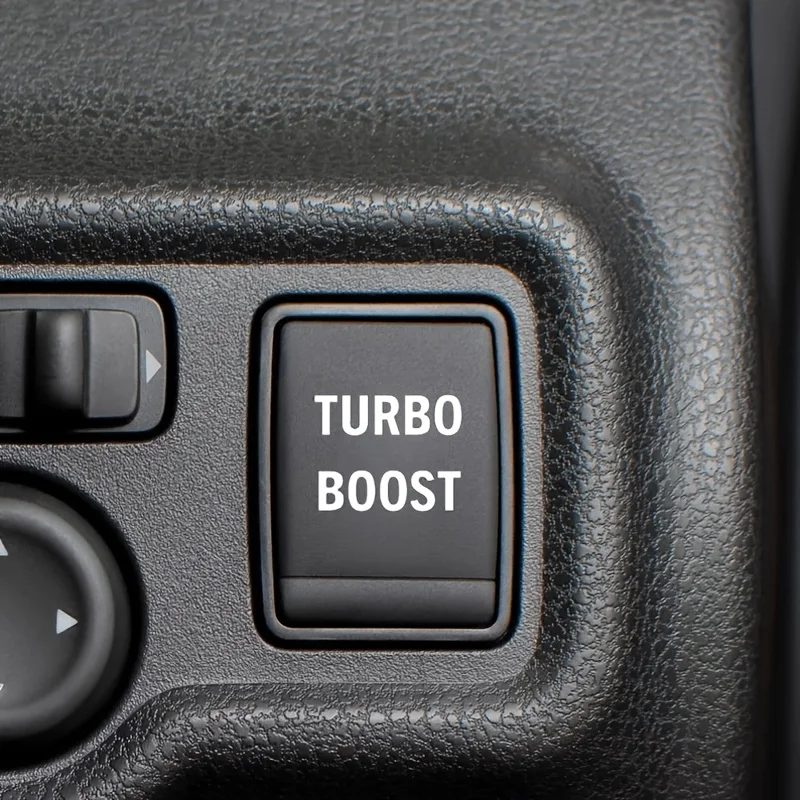 8pcs Turbo Boost Funny Vinyl Sticker, Mini Button Decal For Car Interior Modification