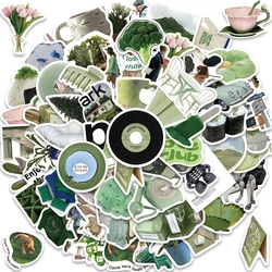 62PCS Ins Green Fresh Spring Simple Art Decoration DIY Notebook Phone Guitar Scrapbooking Journal Diary Album Toy Stickers