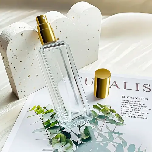Imagen 2 del producto Botella de Perfume de vidrio de 6 uds., botella de Perfume recargable cuadrada vacía de 30ML, botella de viaje DIY a prueba de fugas para aceites esenciales y fragancias