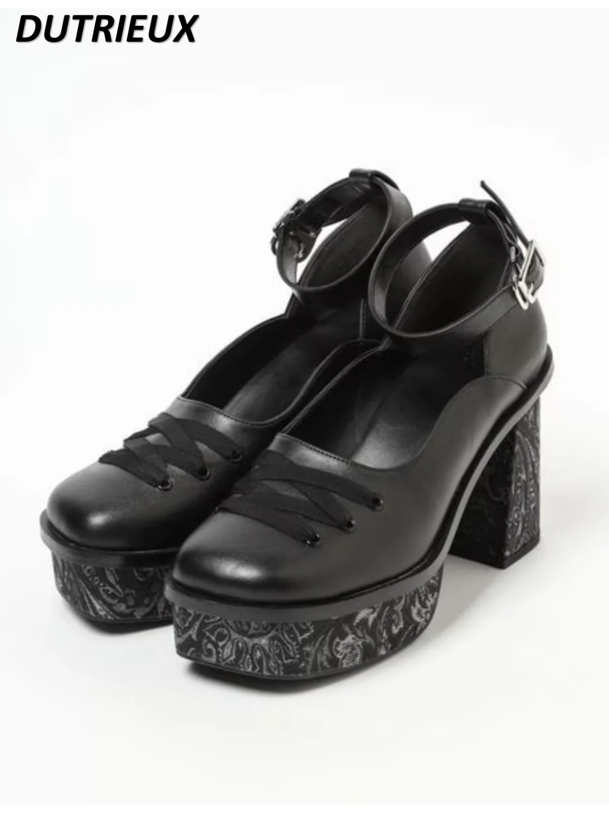 

Exquisite Japanese Fashionable and Retro Light Mouth Thick Heel High Heels Mary Jane Pumps Spring Autumn Women's Shoes