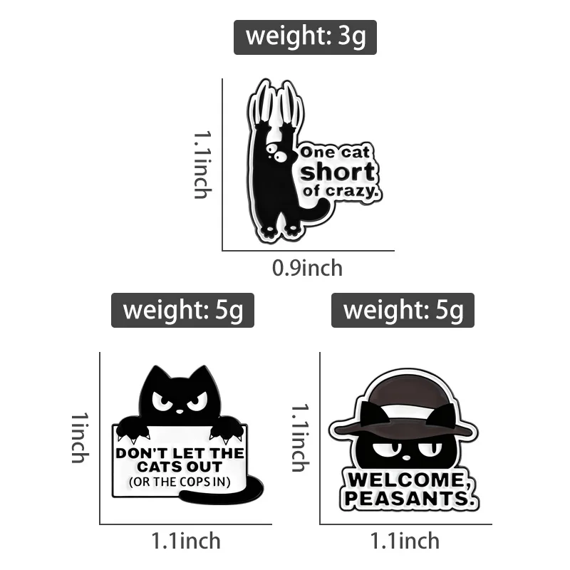 Regenbogen Katze Emaille Pins Cartoon Japanische Anime Mädchen Cowboy Brosche Revers Abzeichen Nette Lustige Memes Schwarz Kätzchen Schmuck Geschenk – Detail 14