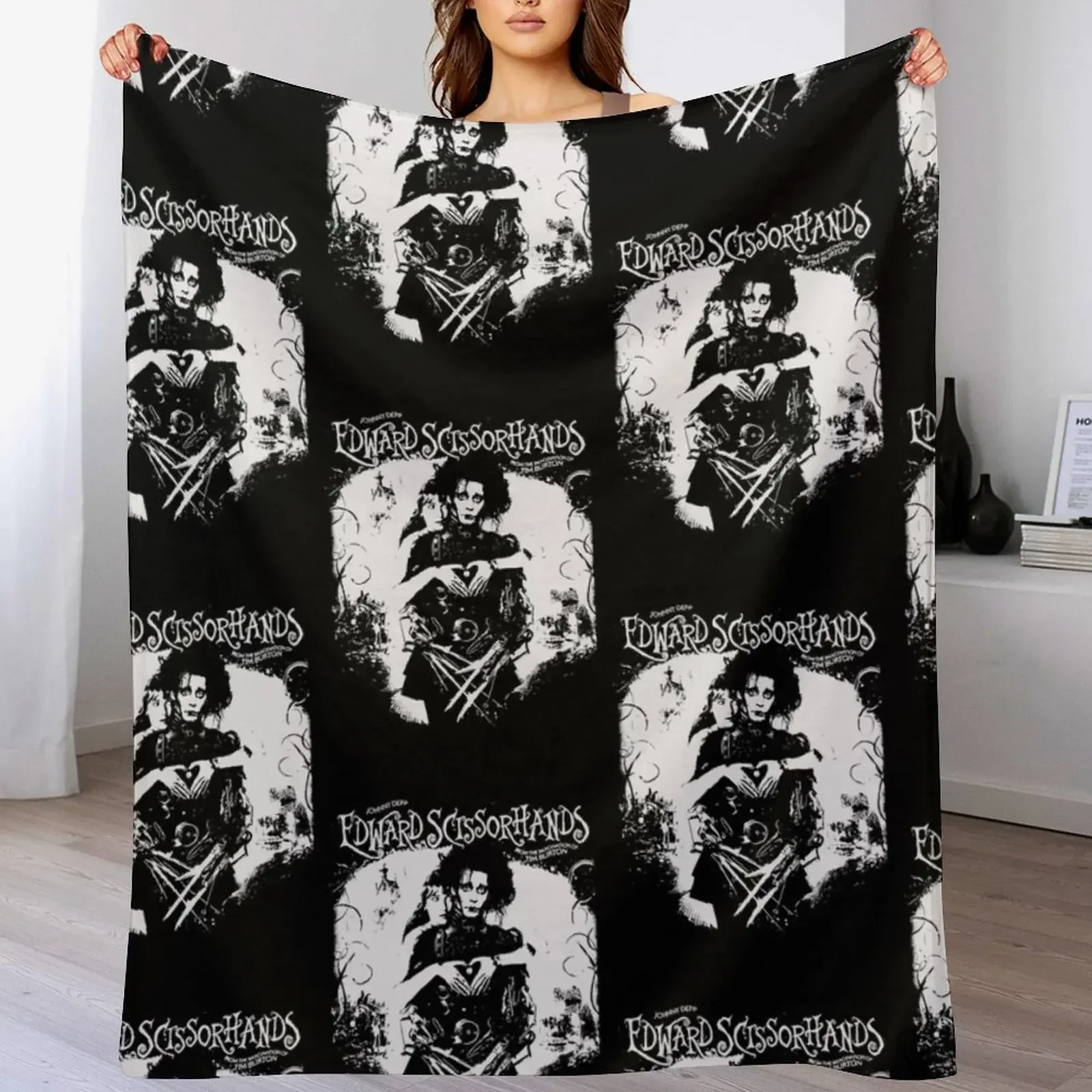 

Edward Scissorhands Aesthetic Throw Blanket Warm Napping Blanket for Office Couch Bed