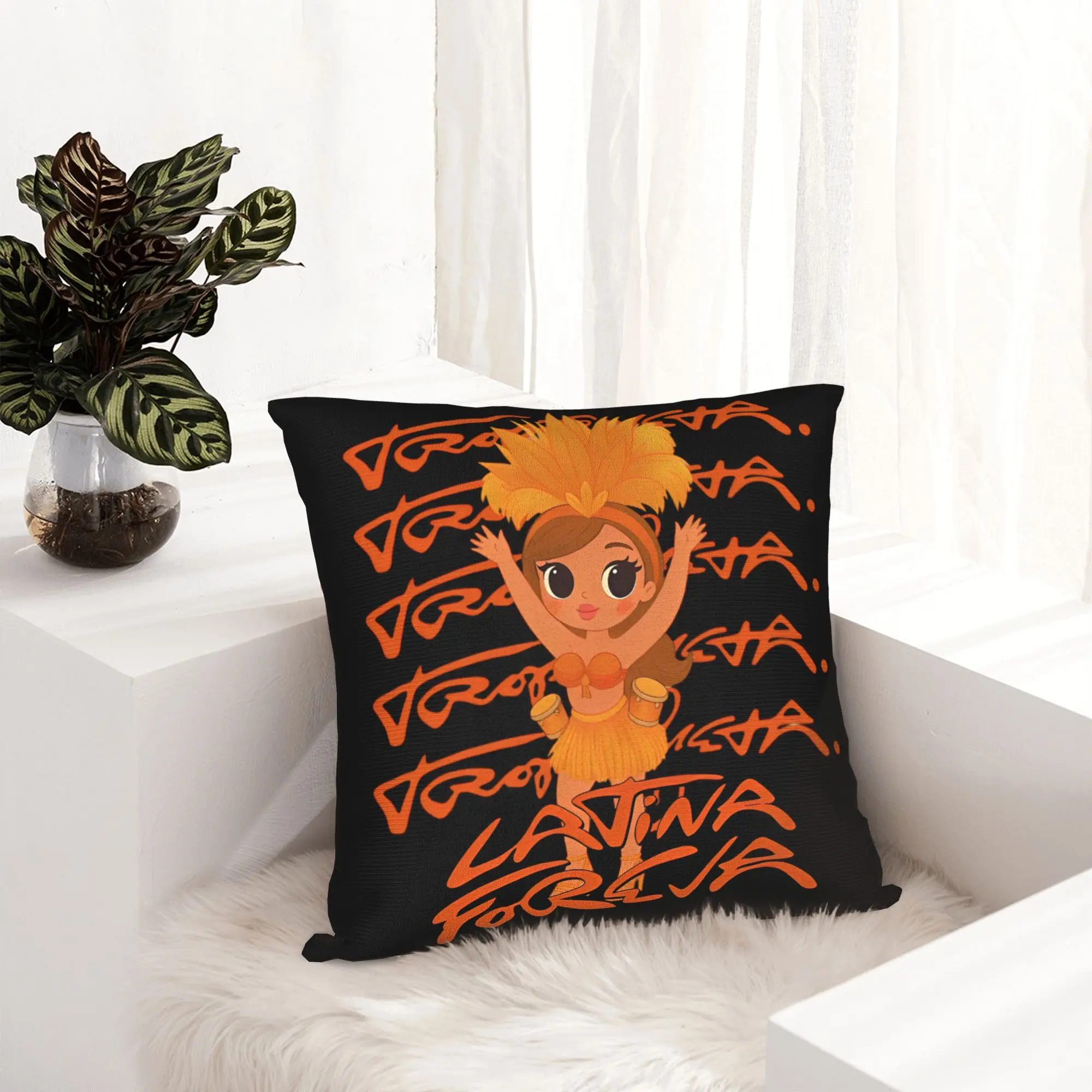 Karol G Tropicoqueta Album Pillowcase Printing Fabric Cushion Cover Decor  Pillow Case Cover Home Square 40X40cm