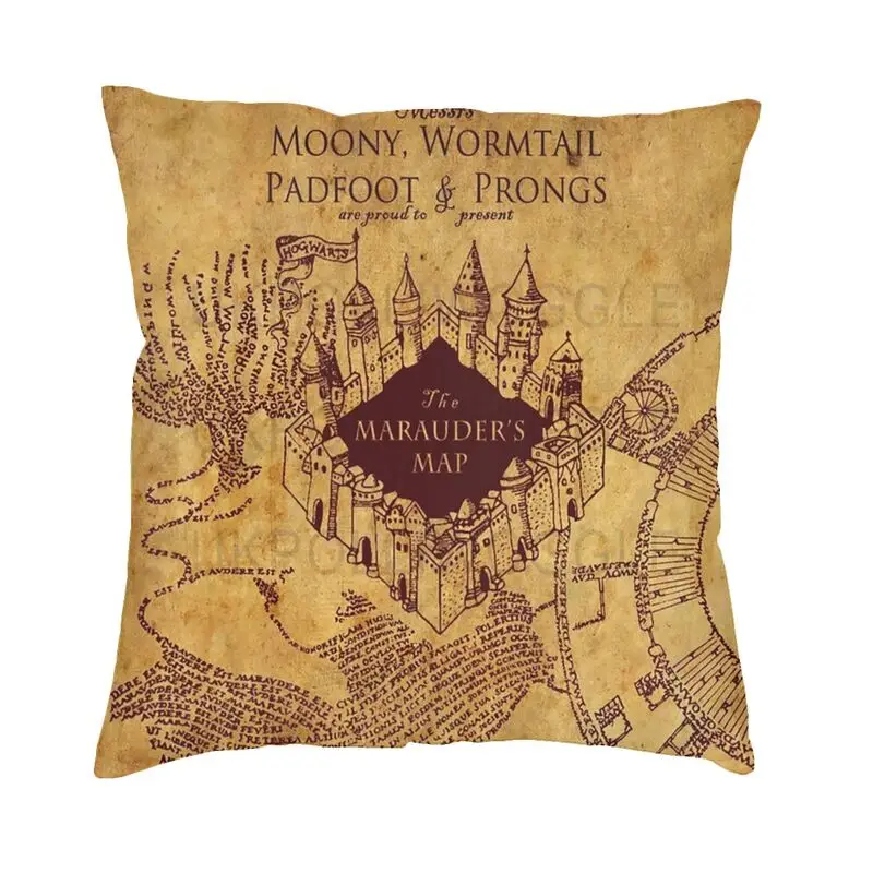 Magic Marauders Map Cushion Cover 40x40 Home Decorative Printing Throw Pillow for Car Two Side Double Sided Print Pillowcases