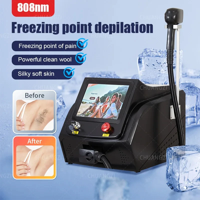 808nm Diode Laser ICE Platinum Hair Removal Machine 755 808 1064nm Newest Remove High Efficiency