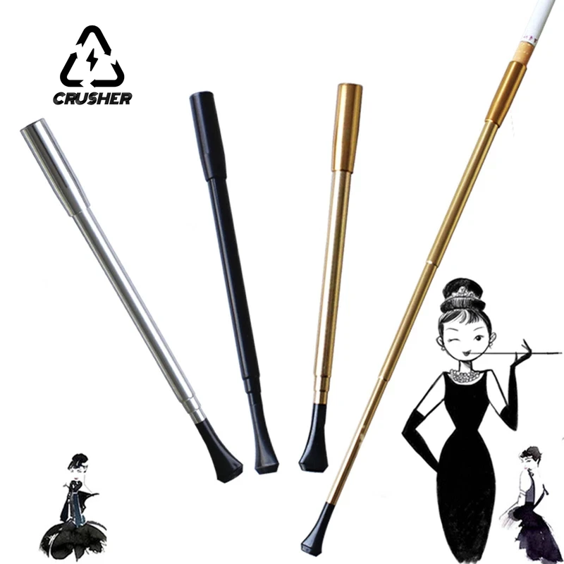 CRUSHER Long Cigarette Holder Telescopic Cigarette Filter Mouthpiece for Women Scalable Cigarette Holder Smoking Pipe