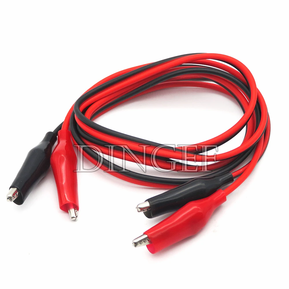 10Set 1M electrical Alligator Clips cable Jumper Wire DIY Test Leads Double Head Crocodile Test Clips cords Roach for multimeter